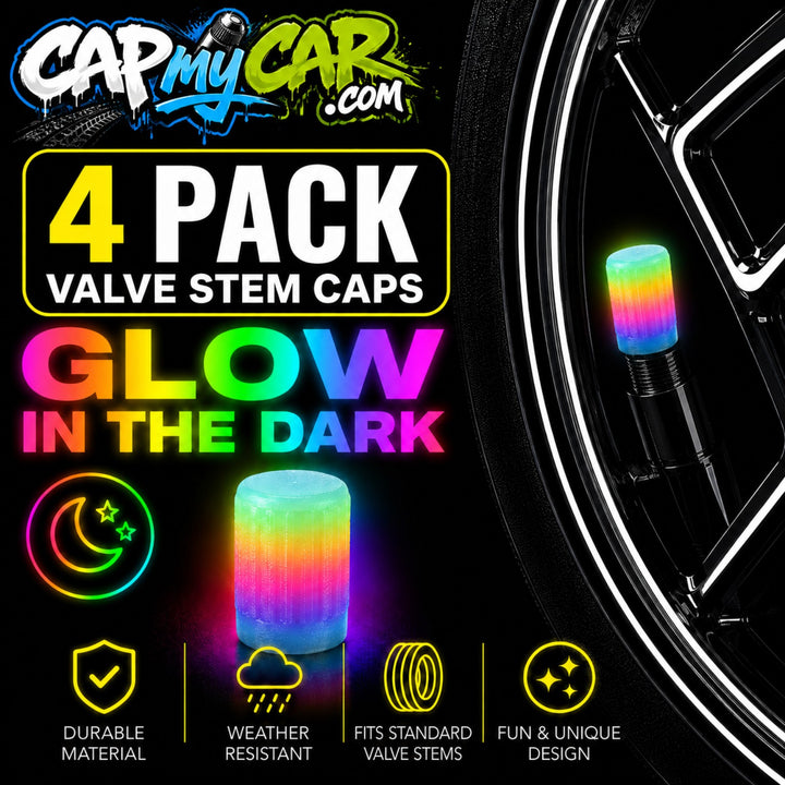 Glow in the Dark Rainbow Valve Stem Caps (4 Pack)