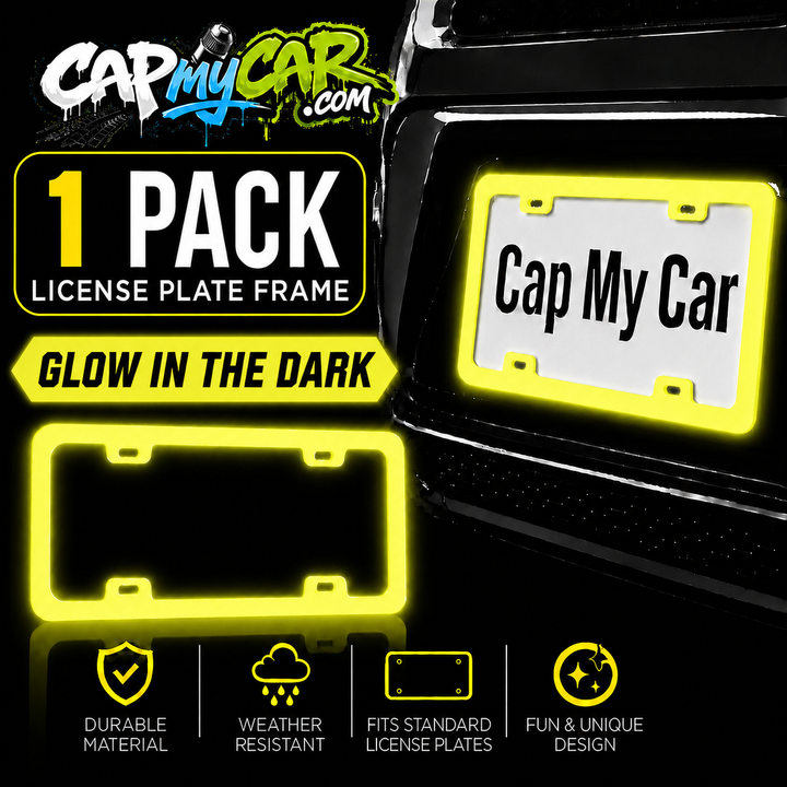 Glow In The Dark License Plate Frame (1 Pack) – Neon Glow Car Tag Frame for Cars &amp; Trucks | CapMyCar