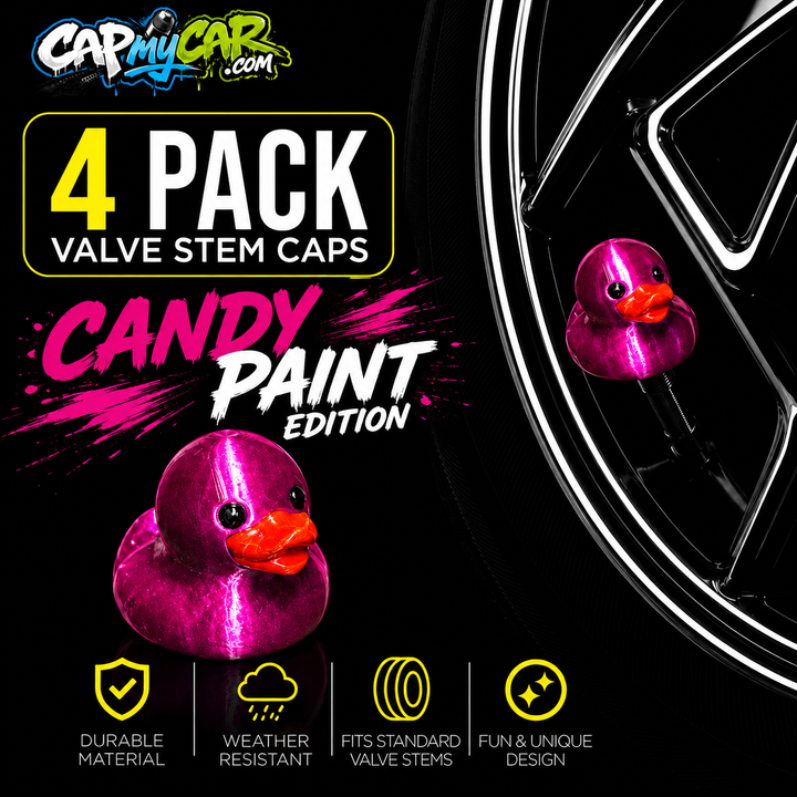 Candy Paint Duck Valve Stem Caps (4 Pack)
