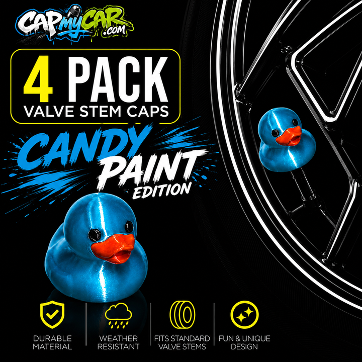 Candy Paint Duck Valve Stem Caps (4 Pack)