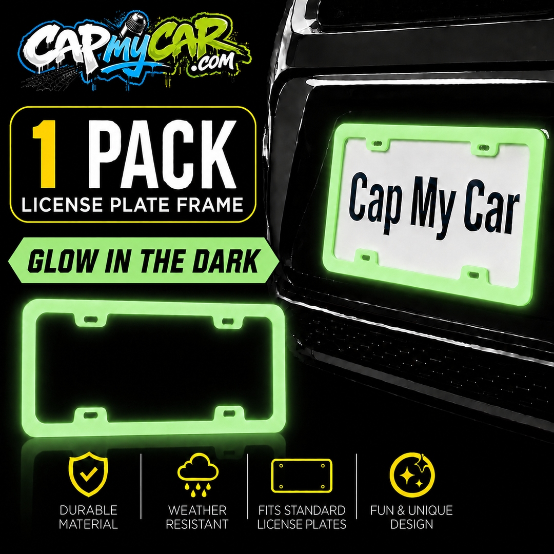 Glow In The Dark License Plate Frame (1 Pack) – Neon Glow Car Tag Frame for Cars &amp; Trucks | CapMyCar