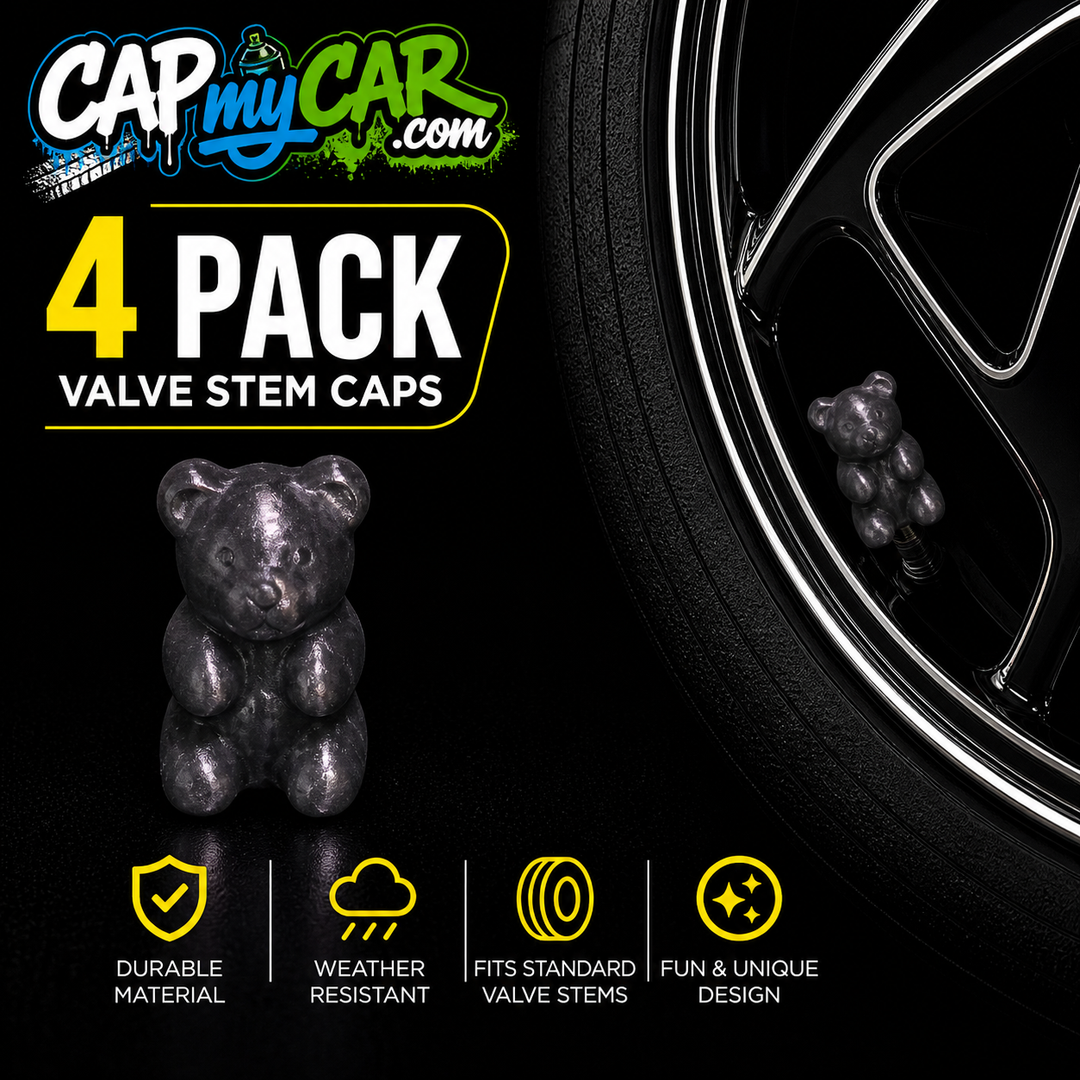 Gummy Bear Valve Stem Caps (4 Pack) – Cute Candy Tire Valve Covers for Cars, Trucks &amp; Bikes | CapMyCar