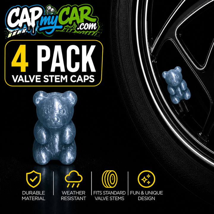 Gummy Bear Valve Stem Caps (4 Pack) – Cute Candy Tire Valve Covers for Cars, Trucks &amp; Bikes | CapMyCar