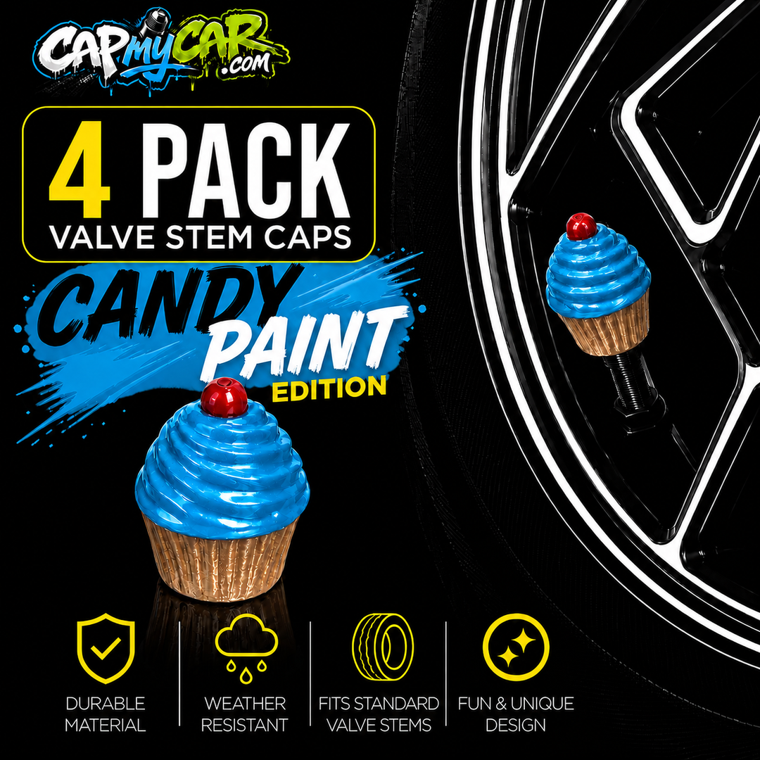 Candy Paint Cupcake Valve Stem Caps (4 Pack)