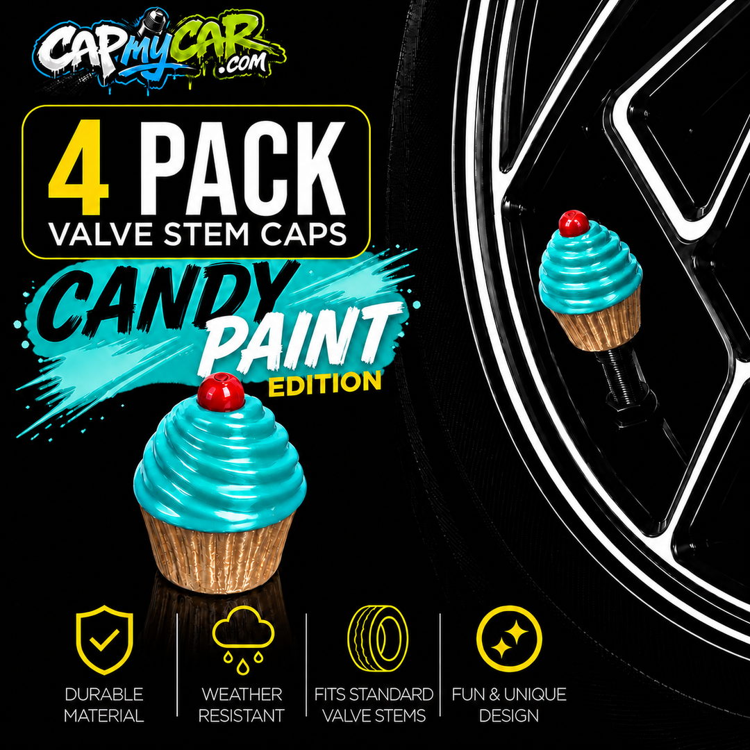 Candy Paint Cupcake Valve Stem Caps (4 Pack)
