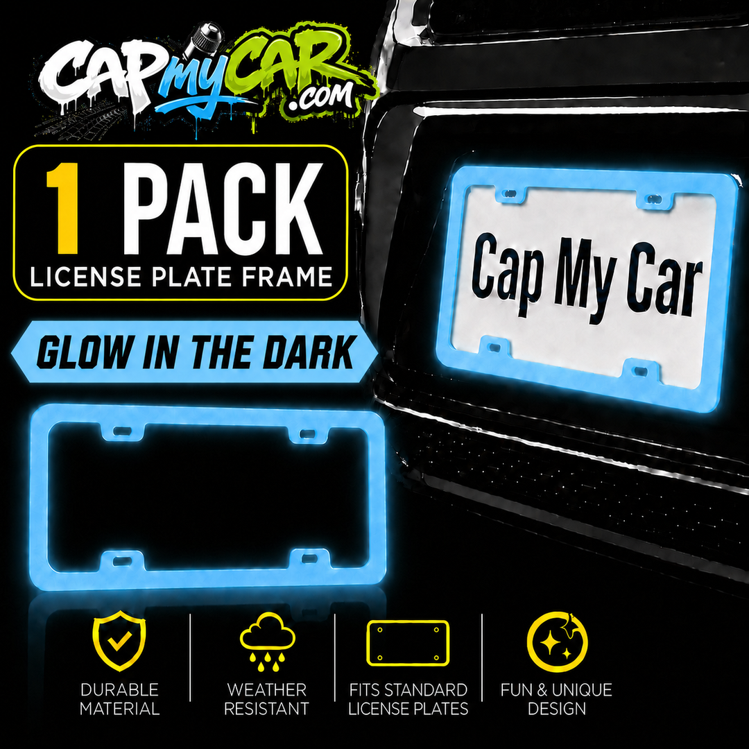 Glow In The Dark License Plate Frame (1 Pack) – Neon Glow Car Tag Frame for Cars &amp; Trucks | CapMyCar
