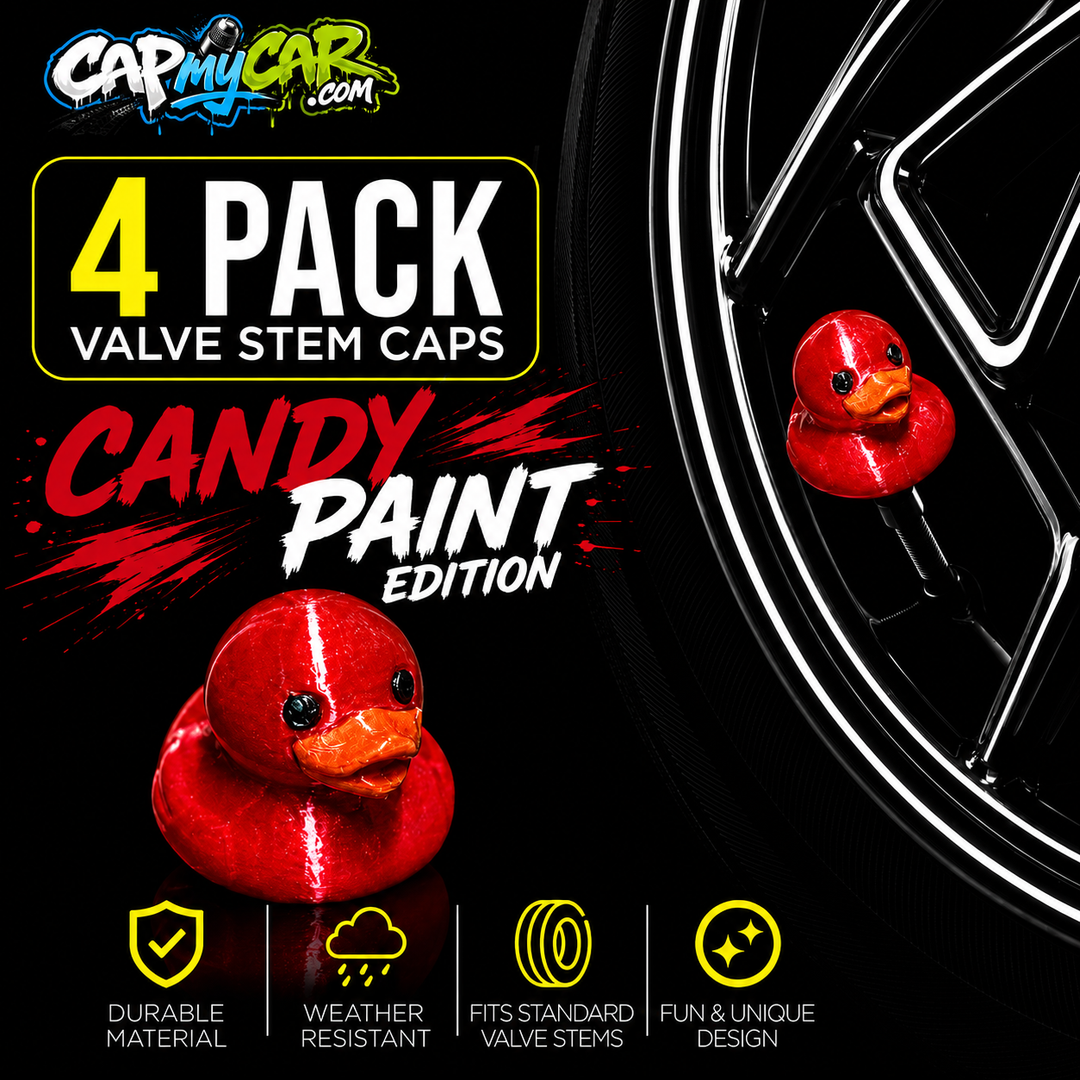 Candy Paint Duck Valve Stem Caps (4 Pack)