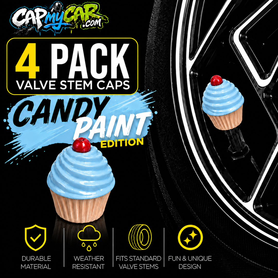 Candy Paint Cupcake Valve Stem Caps (4 Pack)