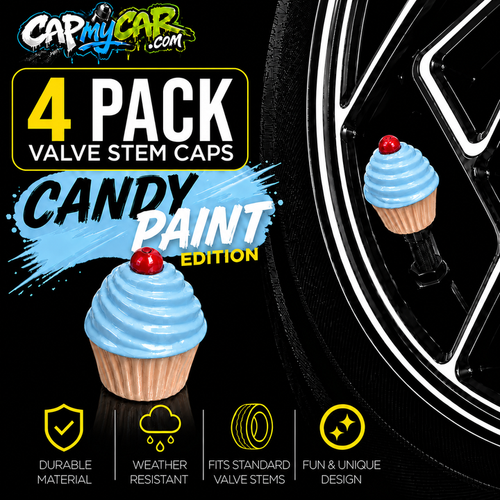 Candy Paint Cupcake Valve Stem Caps (4 Pack)