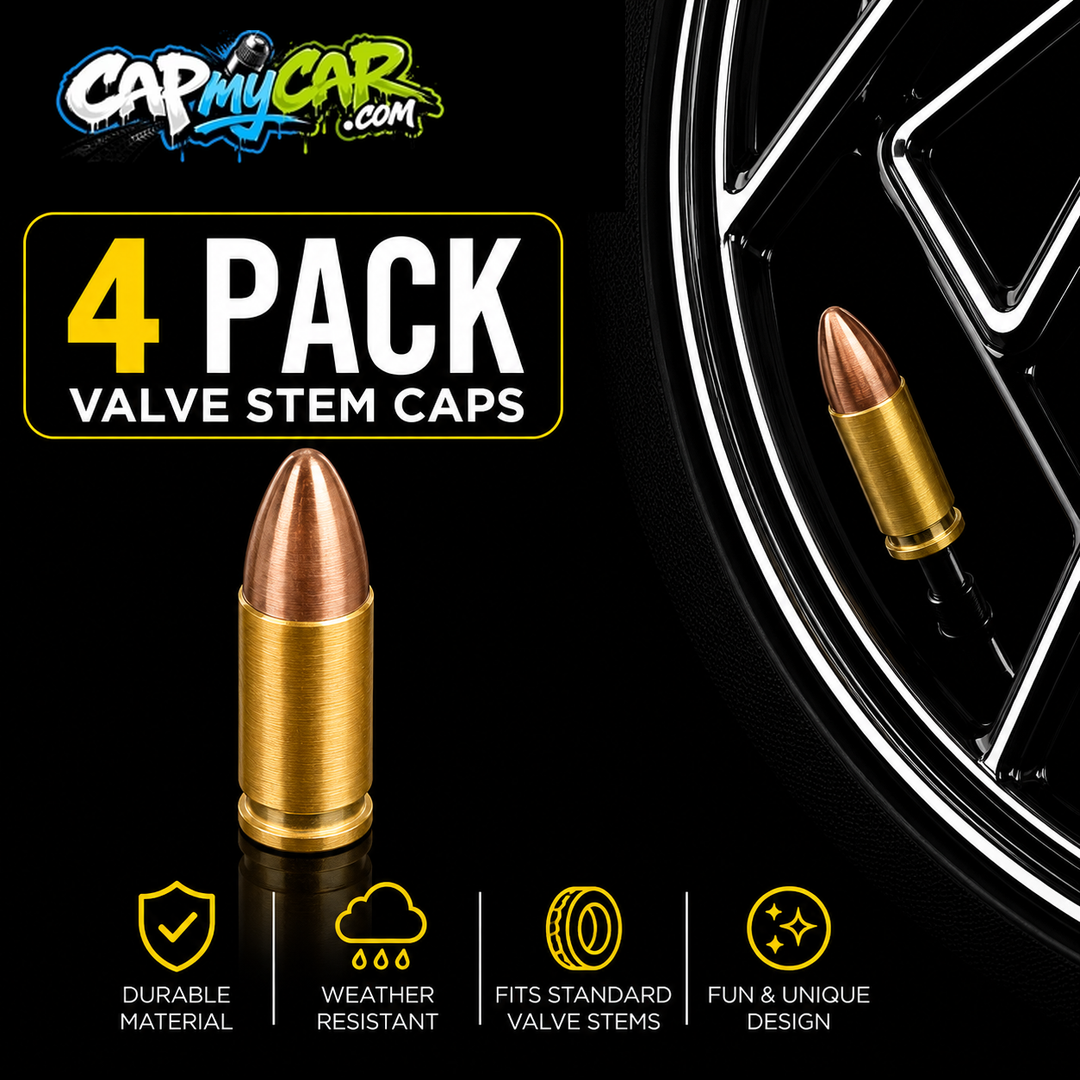 9mm Bullet Valve Stem Caps (4 Pack)