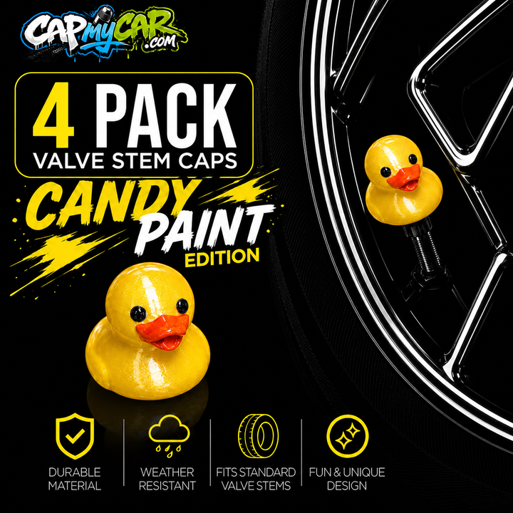 Candy Paint Duck Valve Stem Caps (4 Pack)