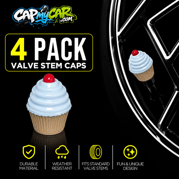 Cupcake Cute Valve Stem Caps 4 Pack