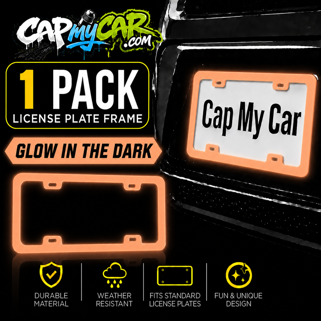 Glow In The Dark License Plate Frame (1 Pack) – Neon Glow Car Tag Frame for Cars &amp; Trucks | CapMyCar
