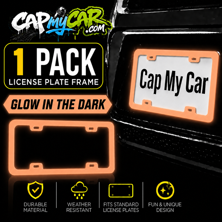 Glow In The Dark License Plate Frame (1 Pack) – Neon Glow Car Tag Frame for Cars &amp; Trucks | CapMyCar
