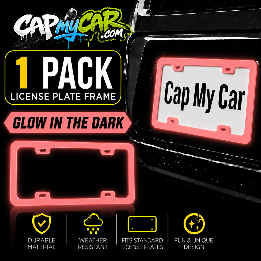 Glow In The Dark License Plate Frame (1 Pack) – Neon Glow Car Tag Frame for Cars &amp; Trucks | CapMyCar