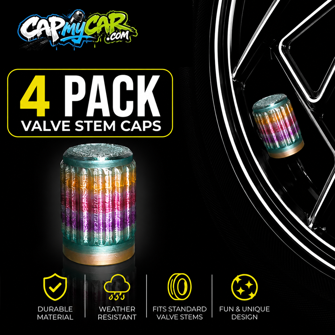Dawn Radiance Rainbow Valve Stem Caps (4 Pack)