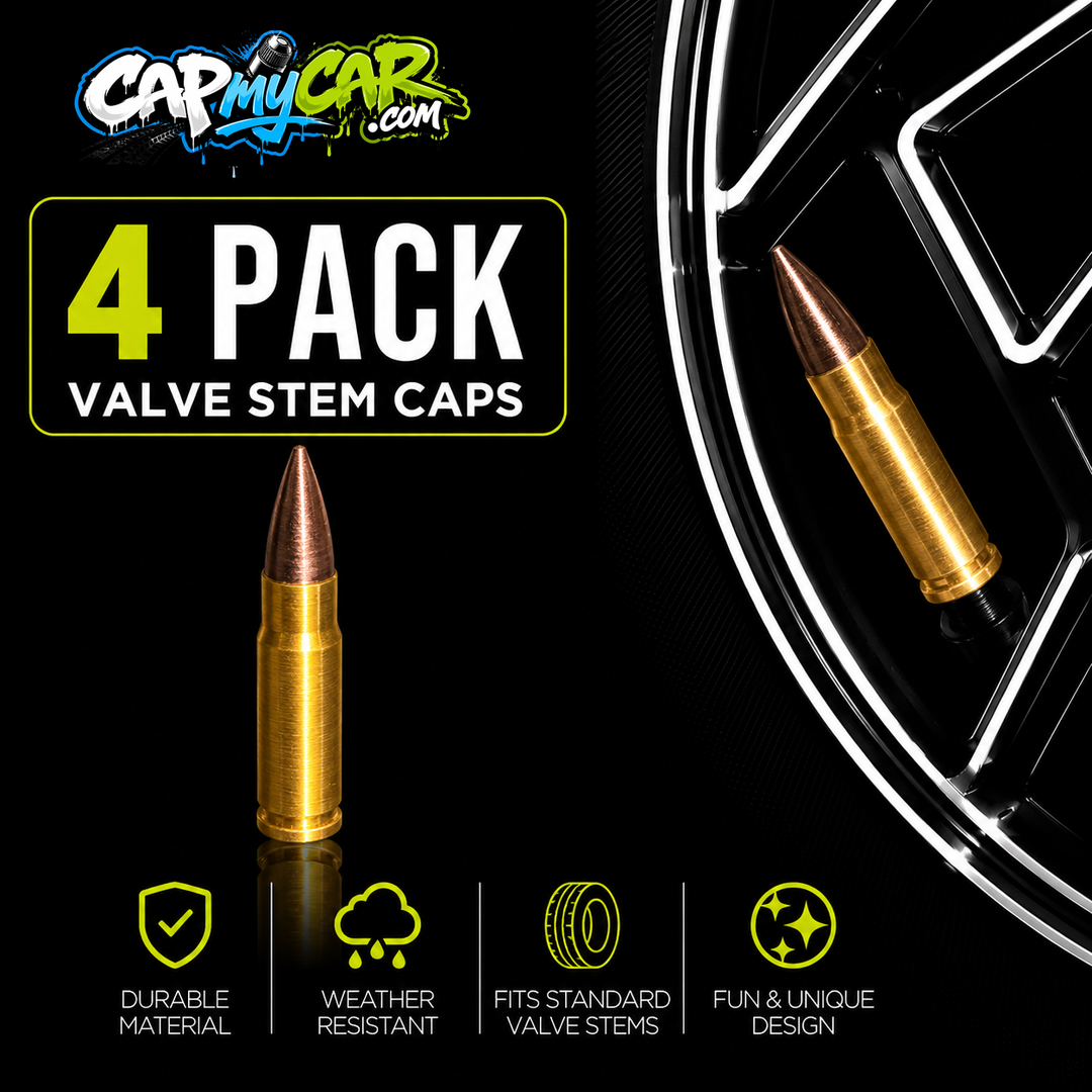 7.62x39 Bullet Valve Stem Caps (4 Pack)