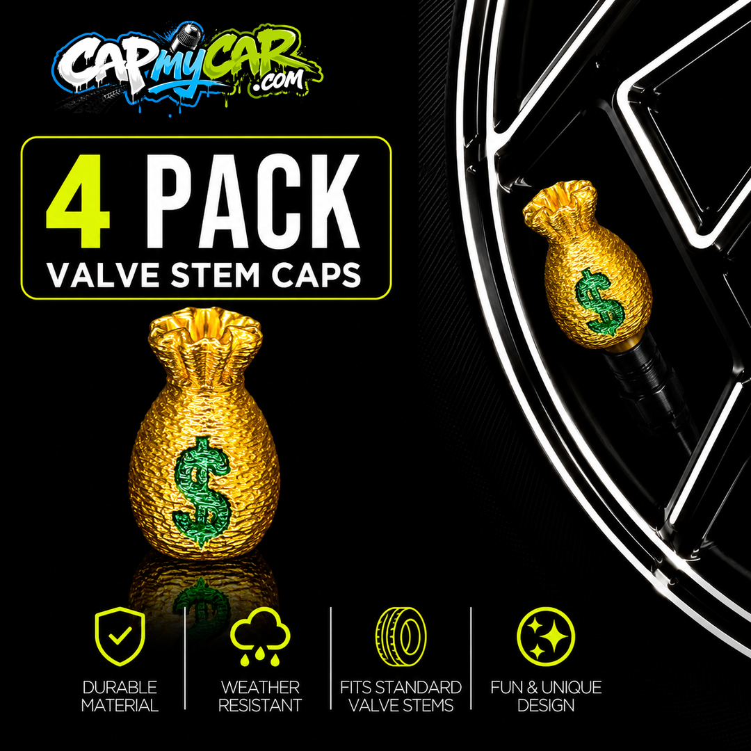 Money Bag Valve Stem Caps (4 Pack)