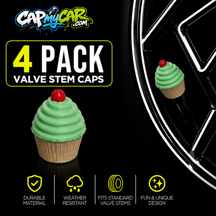 Cupcake Cute Valve Stem Caps 4 Pack