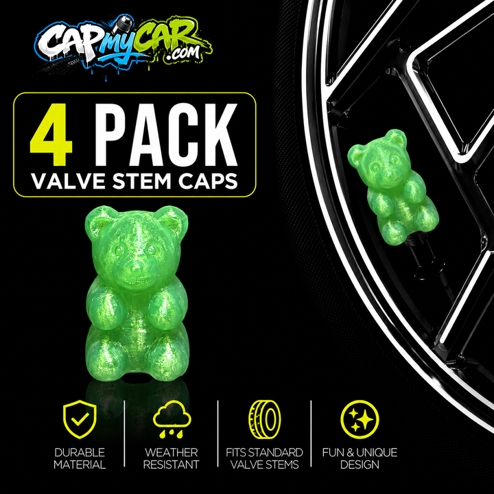 Gummy Bear Valve Stem Caps – Cute Candy 4 Pack