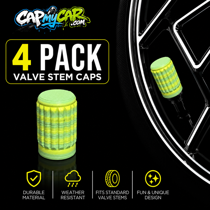 Lemon Lime Tire Valve Caps