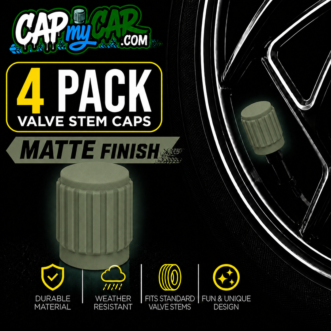 Matte Tire Valve Stem Caps (4 Pack) – Custom Matte Valve Covers for Cars, Trucks &amp; Bikes | Cap My Car