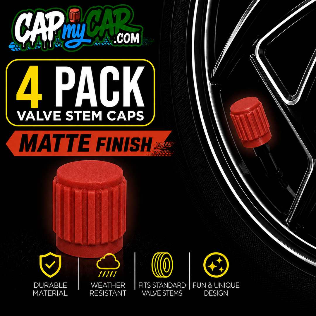 Matte Tire Valve Stem Caps (4 Pack) – Custom Matte Valve Covers for Cars, Trucks &amp; Bikes | Cap My Car