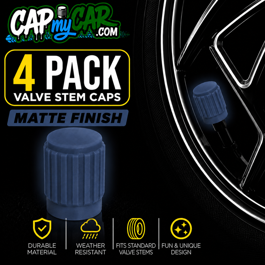 Matte Tire Valve Stem Caps (4 Pack) – Custom Matte Valve Covers for Cars, Trucks &amp; Bikes | Cap My Car