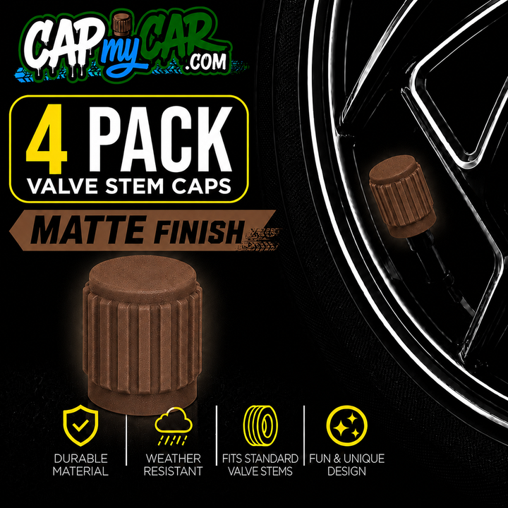 Matte Tire Valve Stem Caps (4 Pack) – Custom Matte Valve Covers for Cars, Trucks &amp; Bikes | Cap My Car