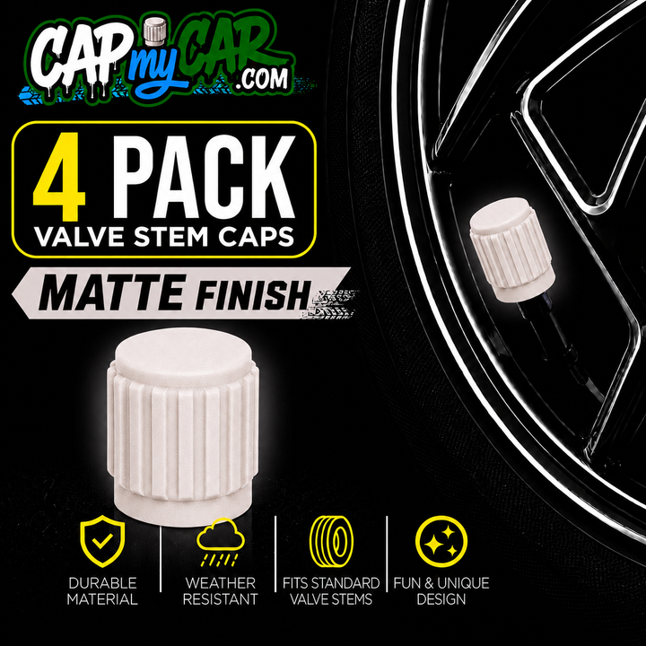 Matte Tire Valve Stem Caps (4 Pack) – Custom Matte Valve Covers for Cars, Trucks &amp; Bikes | Cap My Car
