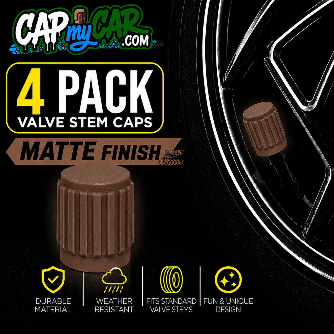 Matte Tire Valve Stem Caps (4 Pack) – Custom Matte Valve Covers for Cars, Trucks &amp; Bikes | Cap My Car