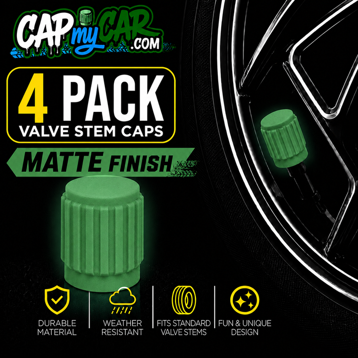 Matte Tire Valve Stem Caps (4 Pack) – Custom Matte Valve Covers for Cars, Trucks &amp; Bikes | Cap My Car