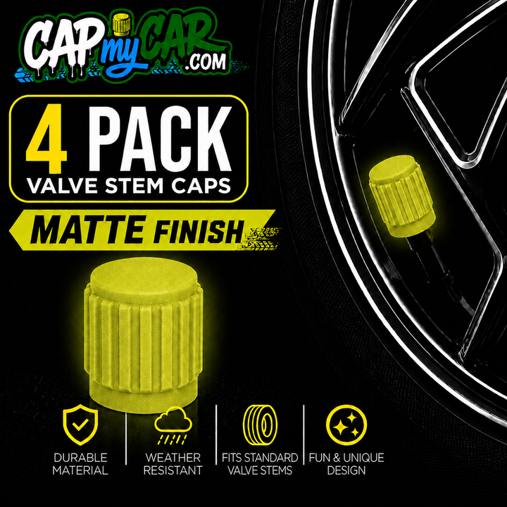 Matte Tire Valve Stem Caps (4 Pack) – Custom Matte Valve Covers for Cars, Trucks &amp; Bikes | Cap My Car