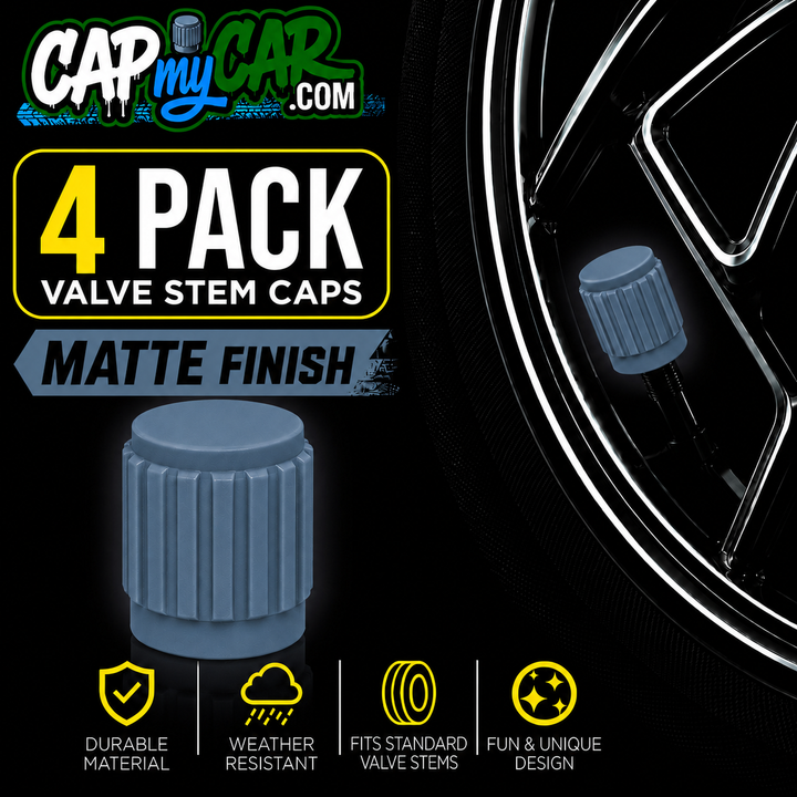 Matte Tire Valve Stem Caps (4 Pack) – Custom Matte Valve Covers for Cars, Trucks &amp; Bikes | Cap My Car