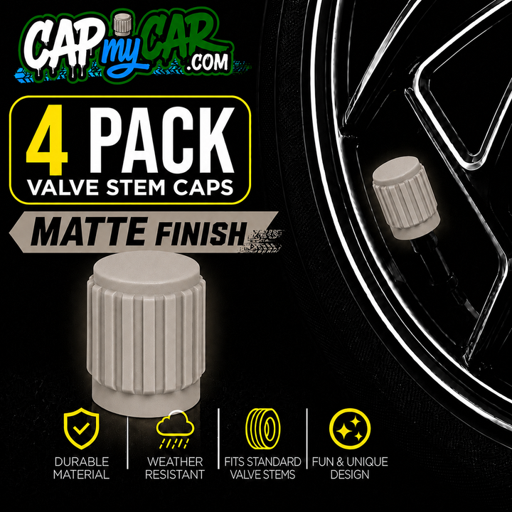 Matte Tire Valve Stem Caps (4 Pack) – Custom Matte Valve Covers for Cars, Trucks &amp; Bikes | Cap My Car