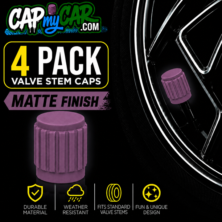 Matte Tire Valve Stem Caps (4 Pack) – Custom Matte Valve Covers for Cars, Trucks &amp; Bikes | Cap My Car
