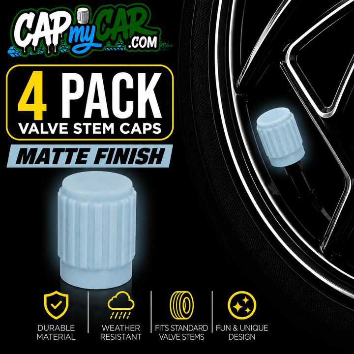 Matte Tire Valve Stem Caps (4 Pack) – Custom Matte Valve Covers for Cars, Trucks &amp; Bikes | Cap My Car