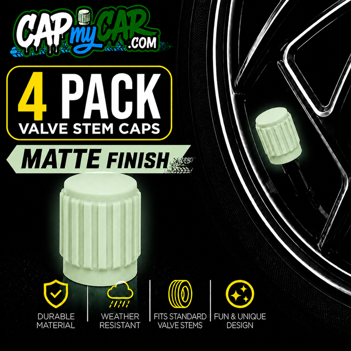 Matte Tire Valve Stem Caps (4 Pack) – Custom Matte Valve Covers for Cars, Trucks &amp; Bikes | Cap My Car