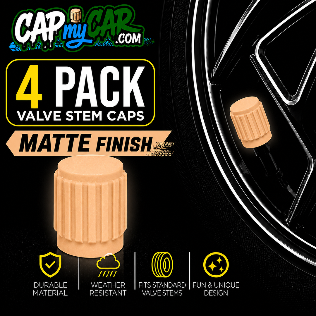 Matte Tire Valve Stem Caps (4 Pack) – Custom Matte Valve Covers for Cars, Trucks &amp; Bikes | Cap My Car