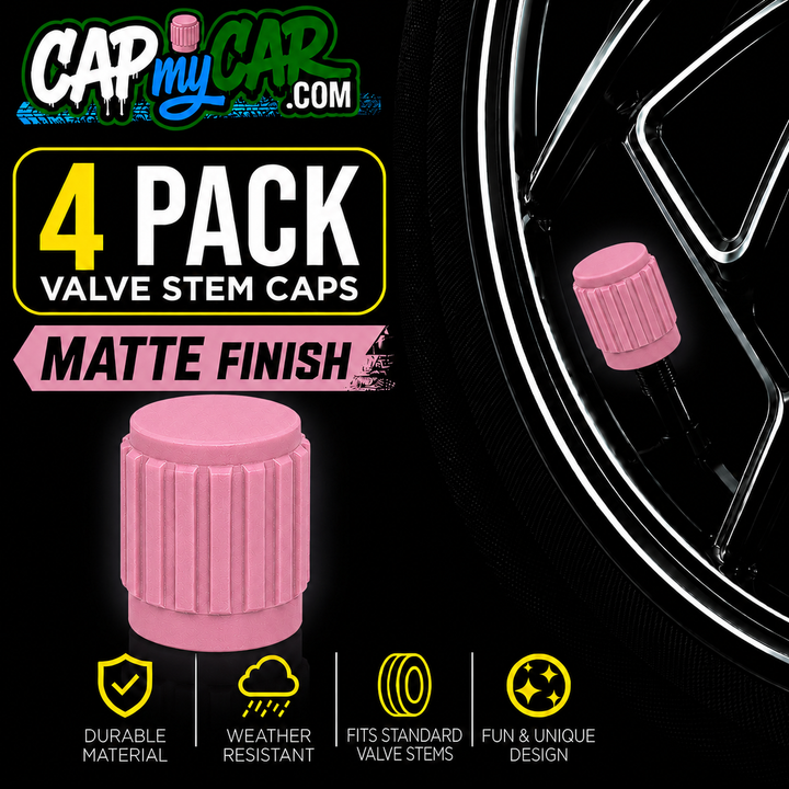 Matte Tire Valve Stem Caps (4 Pack) – Custom Matte Valve Covers for Cars, Trucks &amp; Bikes | Cap My Car