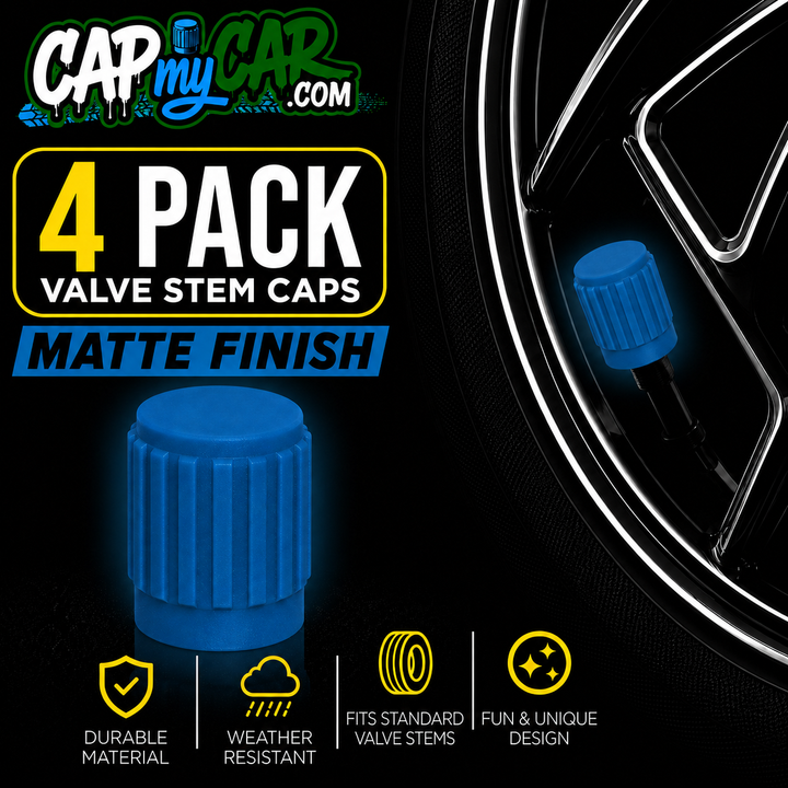 Matte Tire Valve Stem Caps (4 Pack) – Custom Matte Valve Covers for Cars, Trucks &amp; Bikes | Cap My Car
