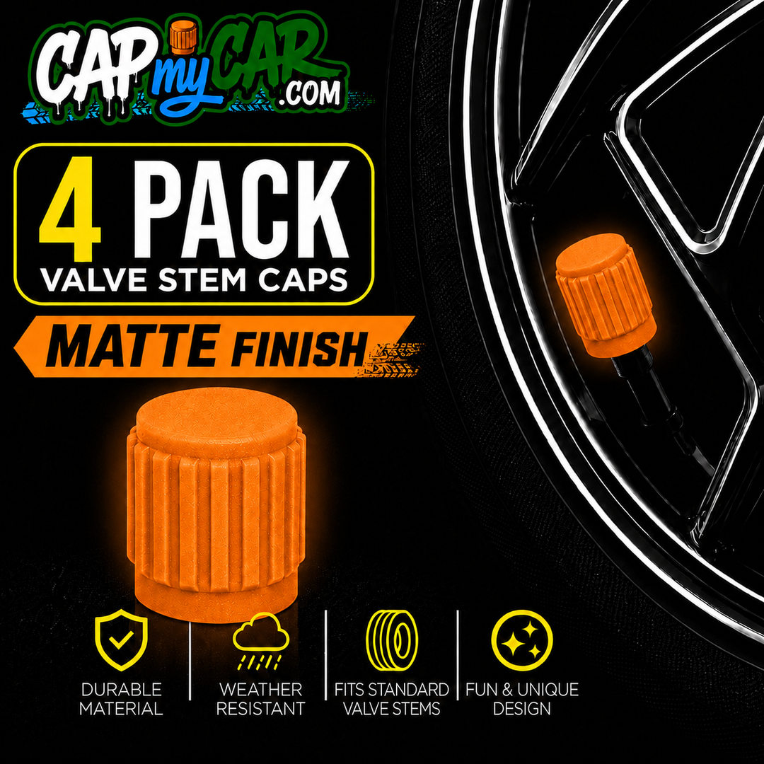 Matte Tire Valve Stem Caps (4 Pack) – Custom Matte Valve Covers for Cars, Trucks &amp; Bikes | Cap My Car