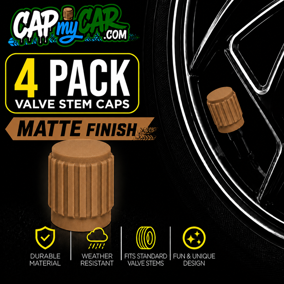 Matte Tire Valve Stem Caps (4 Pack) – Custom Matte Valve Covers for Cars, Trucks &amp; Bikes | Cap My Car