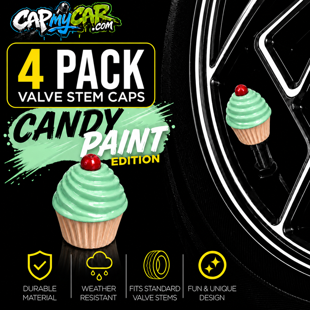 Candy Paint Cupcake Valve Stem Caps (4 Pack)