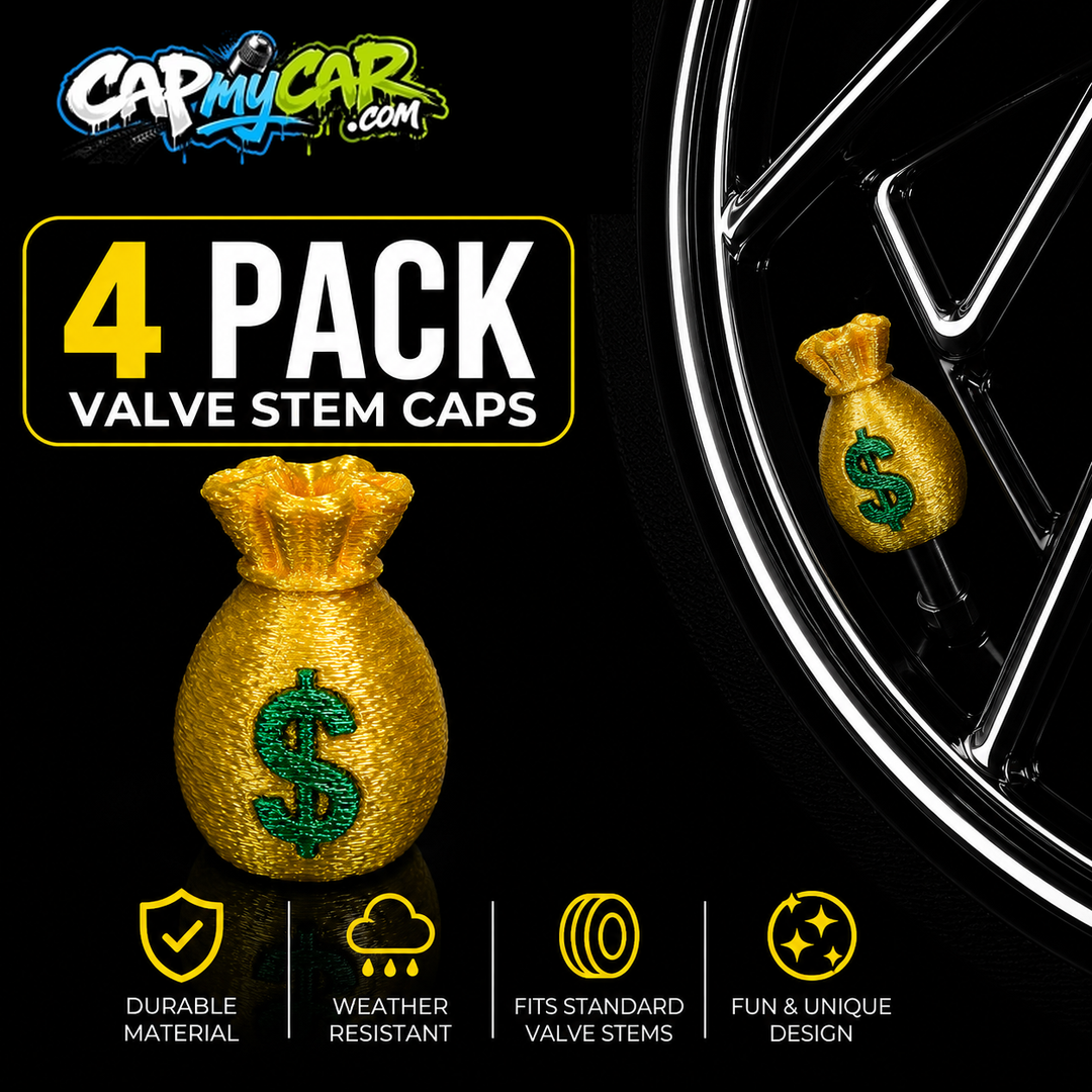 Money Bag Valve Stem Caps (4 Pack)