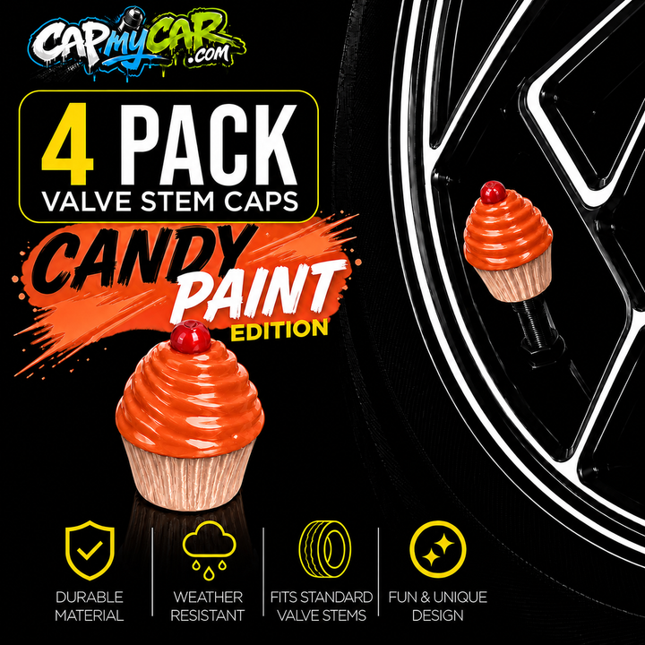 Candy Paint Cupcake Valve Stem Caps (4 Pack)