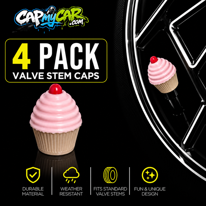 Cupcake Cute Valve Stem Caps 4 Pack