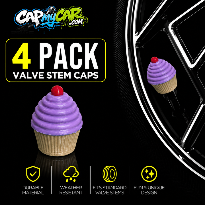 Cupcake Cute Valve Stem Caps 4 Pack