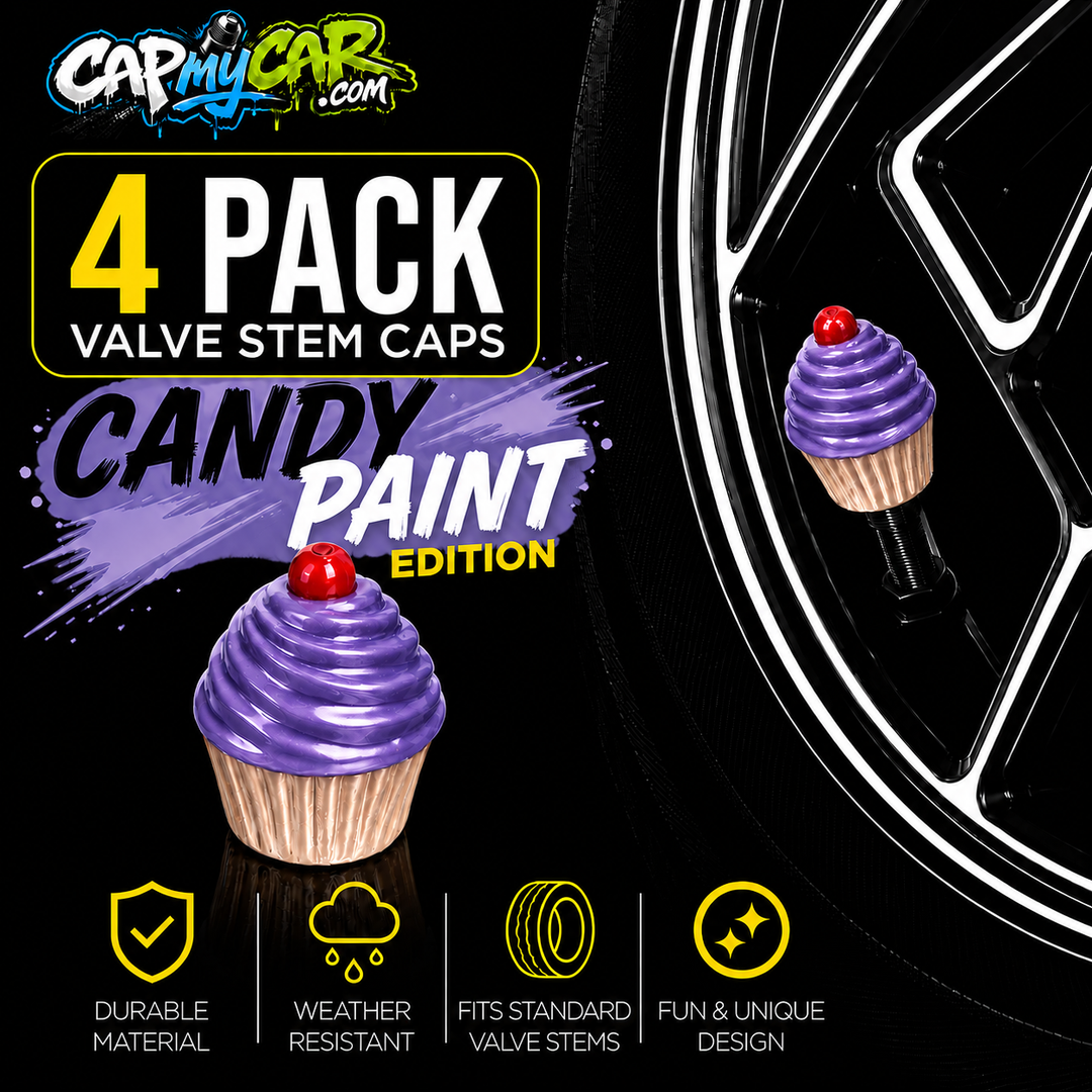 Candy Paint Cupcake Valve Stem Caps (4 Pack)