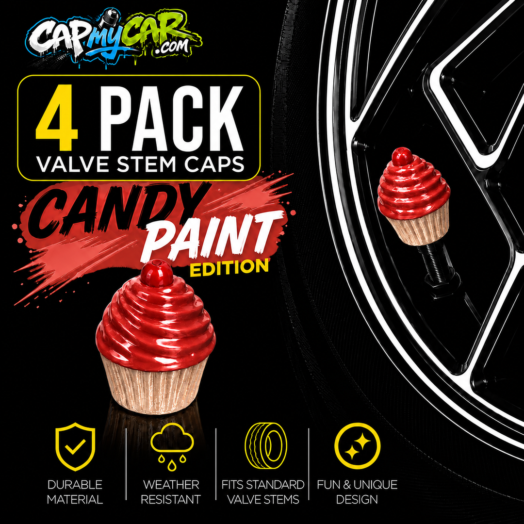 Candy Paint Cupcake Valve Stem Caps (4 Pack)